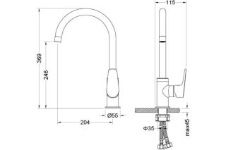 Смеситель для кухни Aquatek Бетта AQ1182MB черный